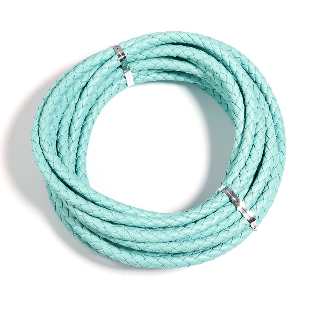 5 Yards/lot 6mm 7mm Round Braided Leather Cords PU Leather Cord Cordon Cuir For Bracelet Necklace DIY Jewelry Making