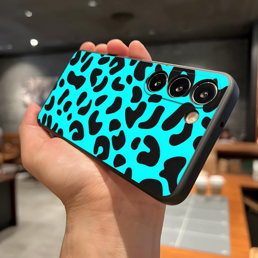 S-Stylish C-Cute Leopard Phone Case For Samsung A56 A36 A26 A16 A15 A25 A35 A55 A14 A34 A24 A54 Black Soft Shell