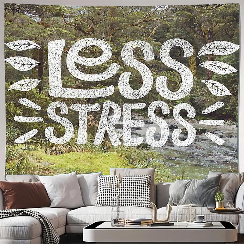 Nature Tapestry Forest Wall Hanging Woodland Scenery Decor Mountain River Landscape Outdoor Adventure Theme Bohemian Room Aesthe 74x94cm(29x37in)