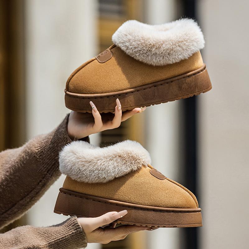 Autumn and winter new bag and cotton slippers indoor non-slip soft bottom warm home couple velvet