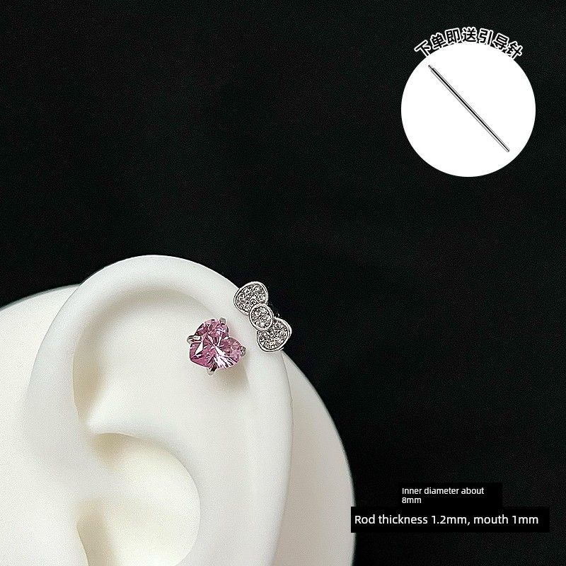 

Ringring Store Horseshoe Ring Stud Earrings Female Medical Titanium Steel Ear Bone Stud High Titanium Alloy Ear Ear Bone Pin Fancy Pink Heart kt horseshoe ring 1