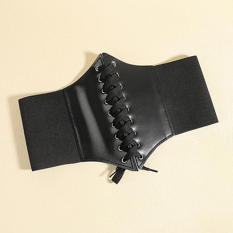 Corset de damă centură gotică din piele PU pentru femei corset cu șireturi centuri de slăbire talie corset vintage curea neagră lată pentru fată