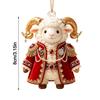 Gifts 2D Flat Goat Hanging Ornament Shining Artificial Rhinestone Goat Pendant Acrylic Simulation Keychain Holiday Party Decor