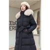 Winter Down Cotton Parkas Jacket Women's X-Long Faux Fur Collar Padded Jacket Thick Loose Large Size Padded Jacket