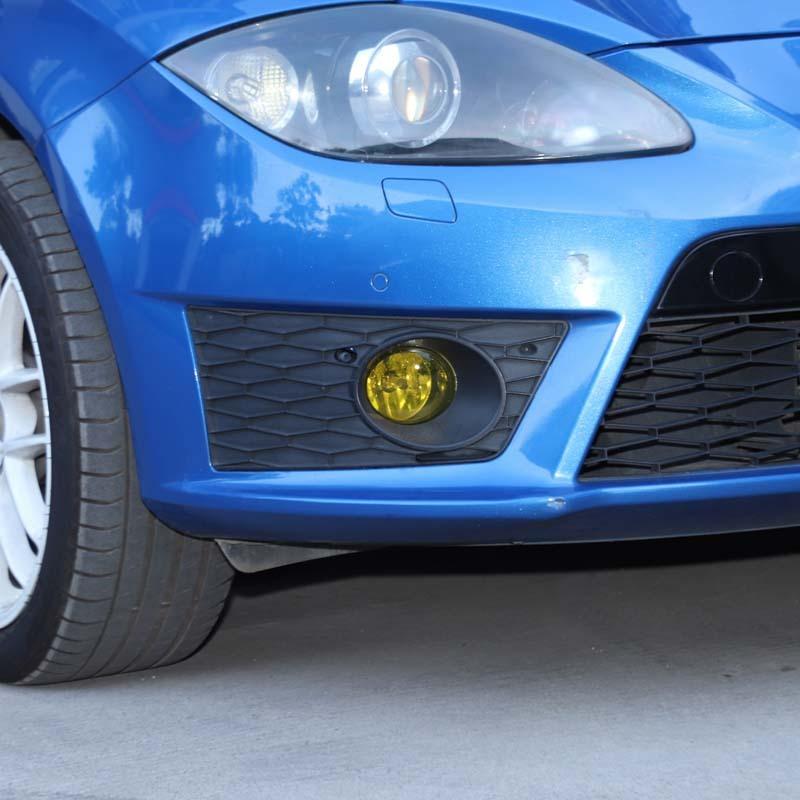 metyoucar For SEAT Leon MK2 2008-2012 PVC Yellow Car Front Fog Lights Film Trim Sticker Car Accessories