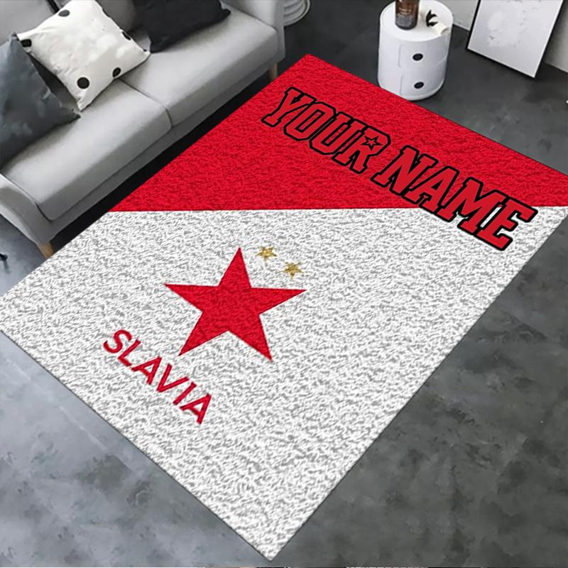 Custom Name SK Slavia Praha Carpet Rug for Living Room Bedroom Home Sofa Decoration,Kids play Non-slip Floor Mat