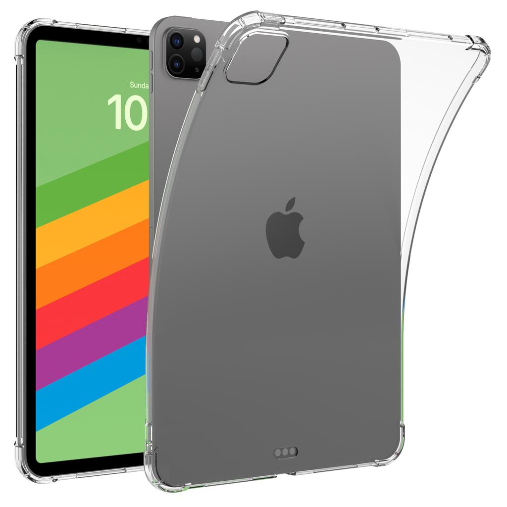 For iPad Pro 11 (2024) Case Flexible Transparent TPU Reinforced Corners Tablet Cover