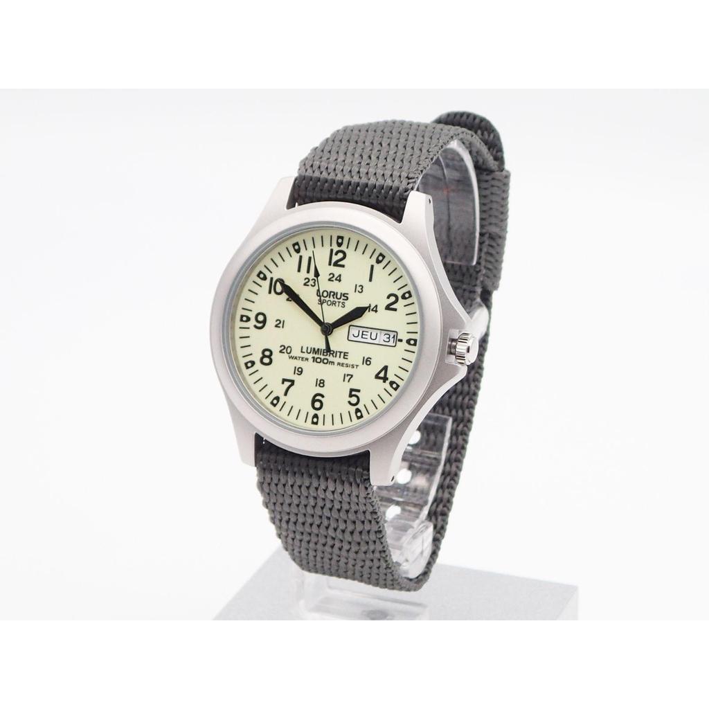 Used SEIKO LORUS Quartz Lumibrite Dark Gray Military Watch Seiko LORUS Quartz Lumibrite Dark Gray Military Watch 100m Water Resistant Watch