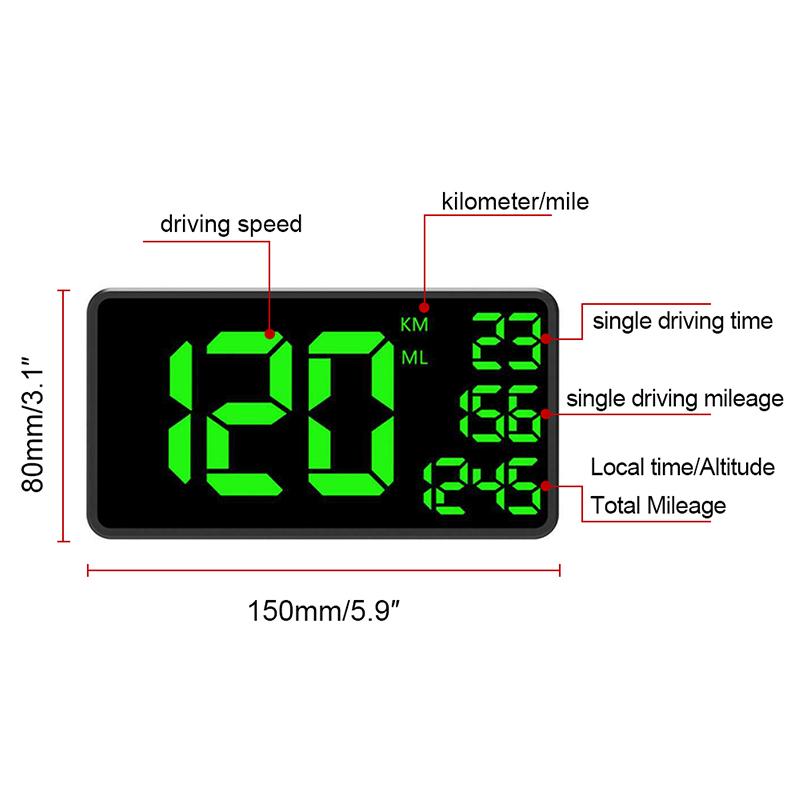 C80 GPS Speedometer 6.2" Speed Odometer Mileage Odometer Hud Display