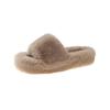 New 2024 Korean Style Plus Size Women's Thick Sole Fur Flip Flops for Outdoor Fashion.