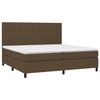 3141964 vidaXL Lit à sommier tapissier avec matelas Marron foncé 200x200 cm