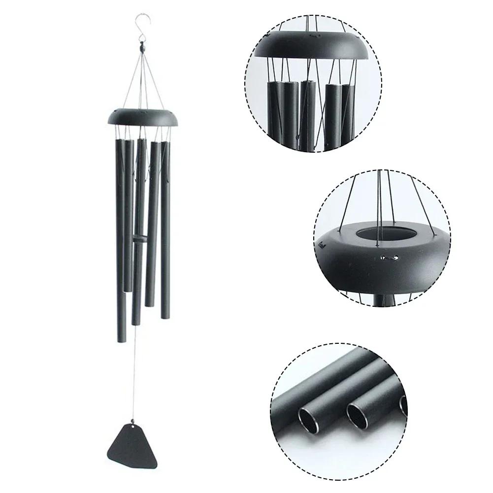 36 Inch Wind Chimes Outdoor Large Dark Toned Wind Chimes 5 Heavy Tubes Aluminum Outside Deep Tone Adjustable Garden Decor