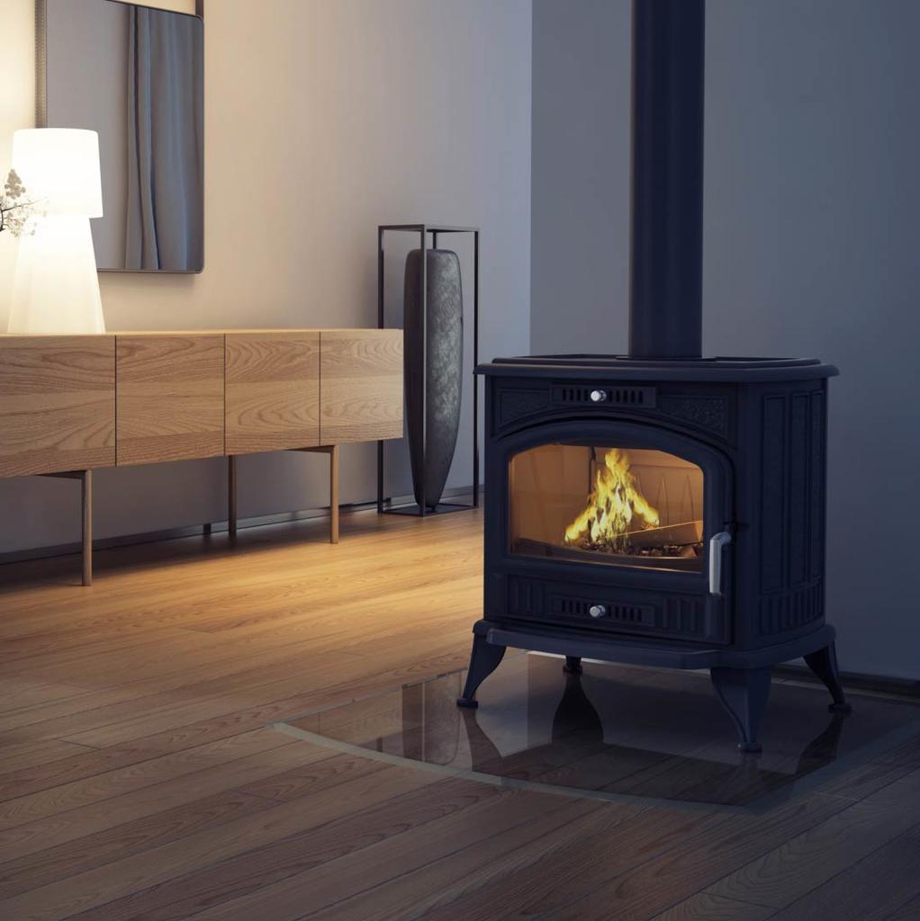 Fogão a lenha em ferro fundido KRATKI K6 Turbofan Ø 150 8 kW