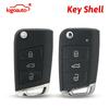 Kigoauto 5G0 959 753 AB Flip Remote Key Shell 3 Button HU162 / HU66 for VW Golf 7 2013 2014