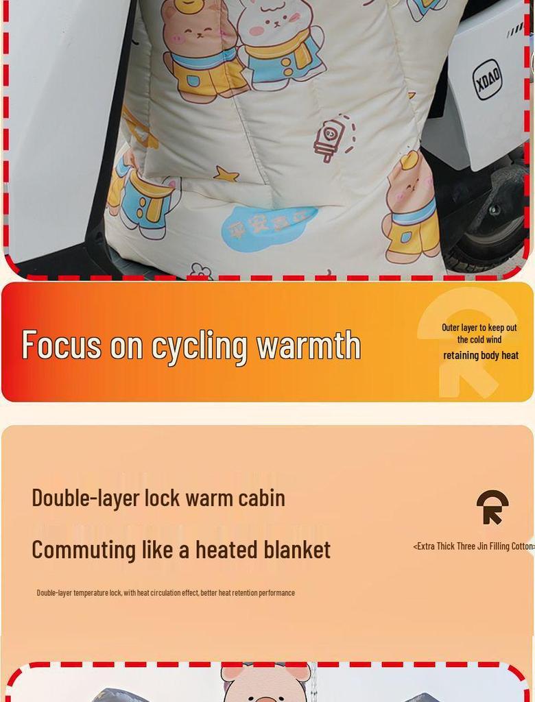 Extra Thick Waterproof Windproof Insulated Motorcycle & Electric Vehicle Windshield