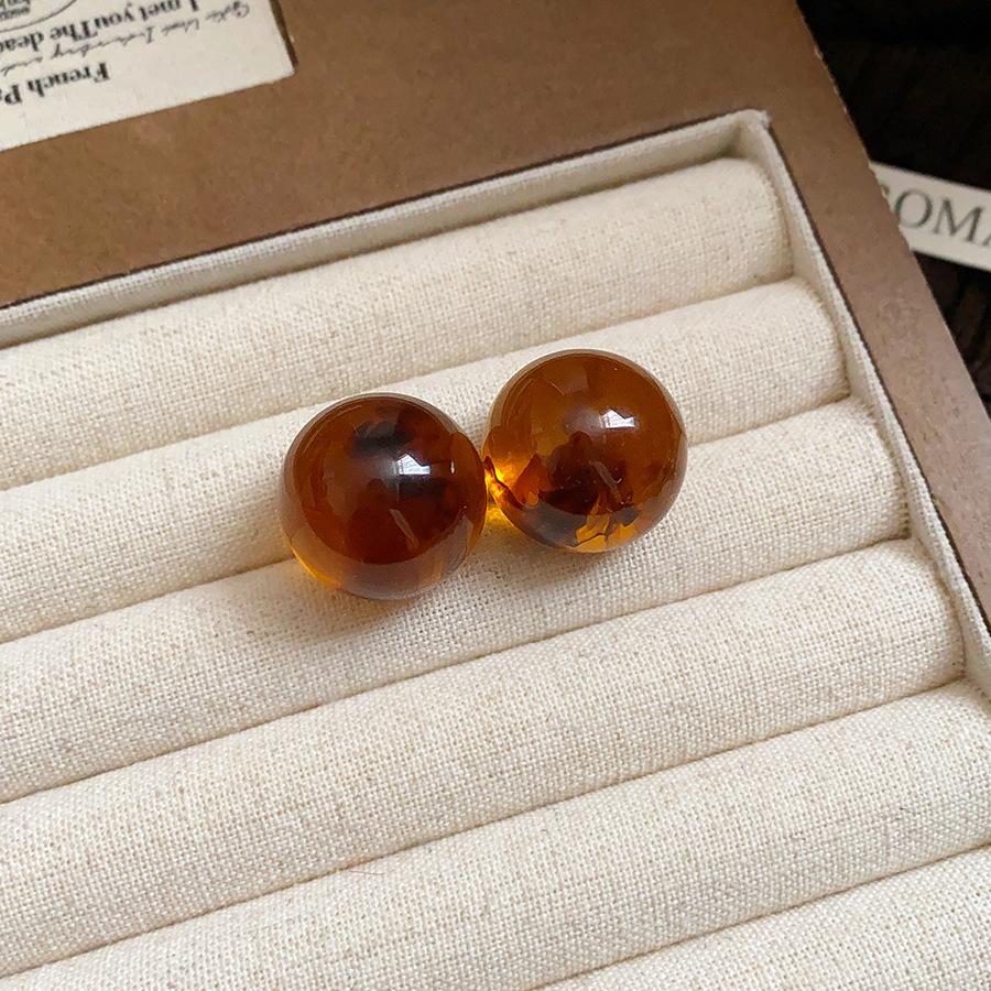 Silver Needle Geometric Irregular Resin Y2K Earrings - Retro Stud Ear Accessories for Women