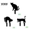 Spooky Outdoor Silhouette Halloween Garden Stake, Black Cat Yard Sign with Glow-in-the-dark Stakes Eyes, Waterproof Ghost for Lawn Pathway Decoration