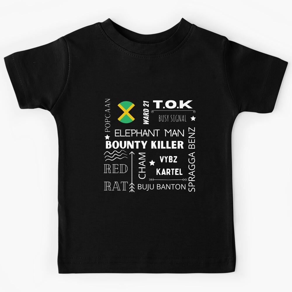 Dancehall Reggae Artist White Text Design Kids T-Shirt 110
