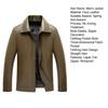 Herren Slim Fit Jacke Kunstleder Revers Bomberjacke Vintage Reißverschlussmantel Winddichte Biker Motorradjacke mit Taschen für Frühling Herbst