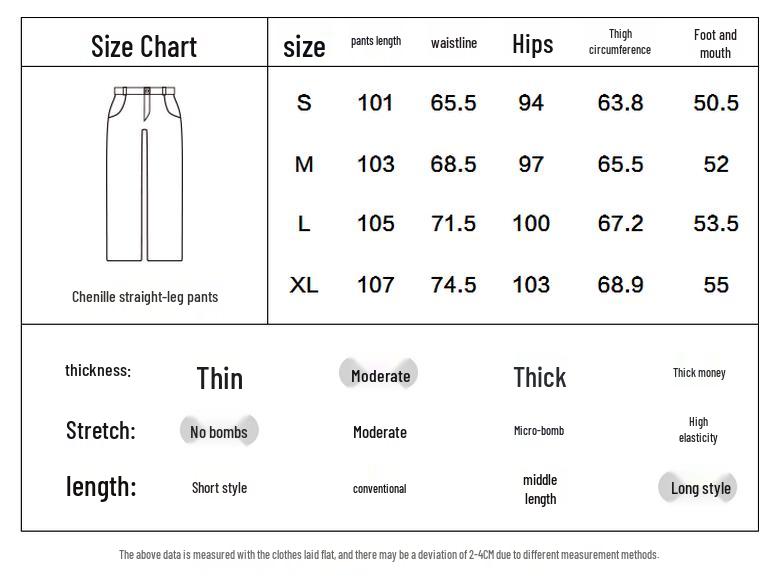 PEACEBIRD Women's High-Waist Chenille Wide-Leg Trousers