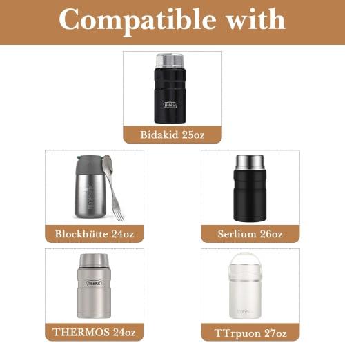 Linkidea Insulated Food Jar Bag, Tote Bag with Pockets, Portable Jar Bag for Office Work, Outdoor Picnics, THERMOS 24oz Lazycozy Compatible, Bidakid (