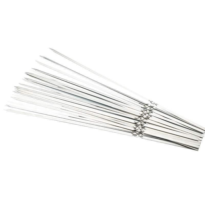 3.2 Stainless Steel Flat BBQ Skewers for Lamb Kebabs - Extra Wide and Thickened Design