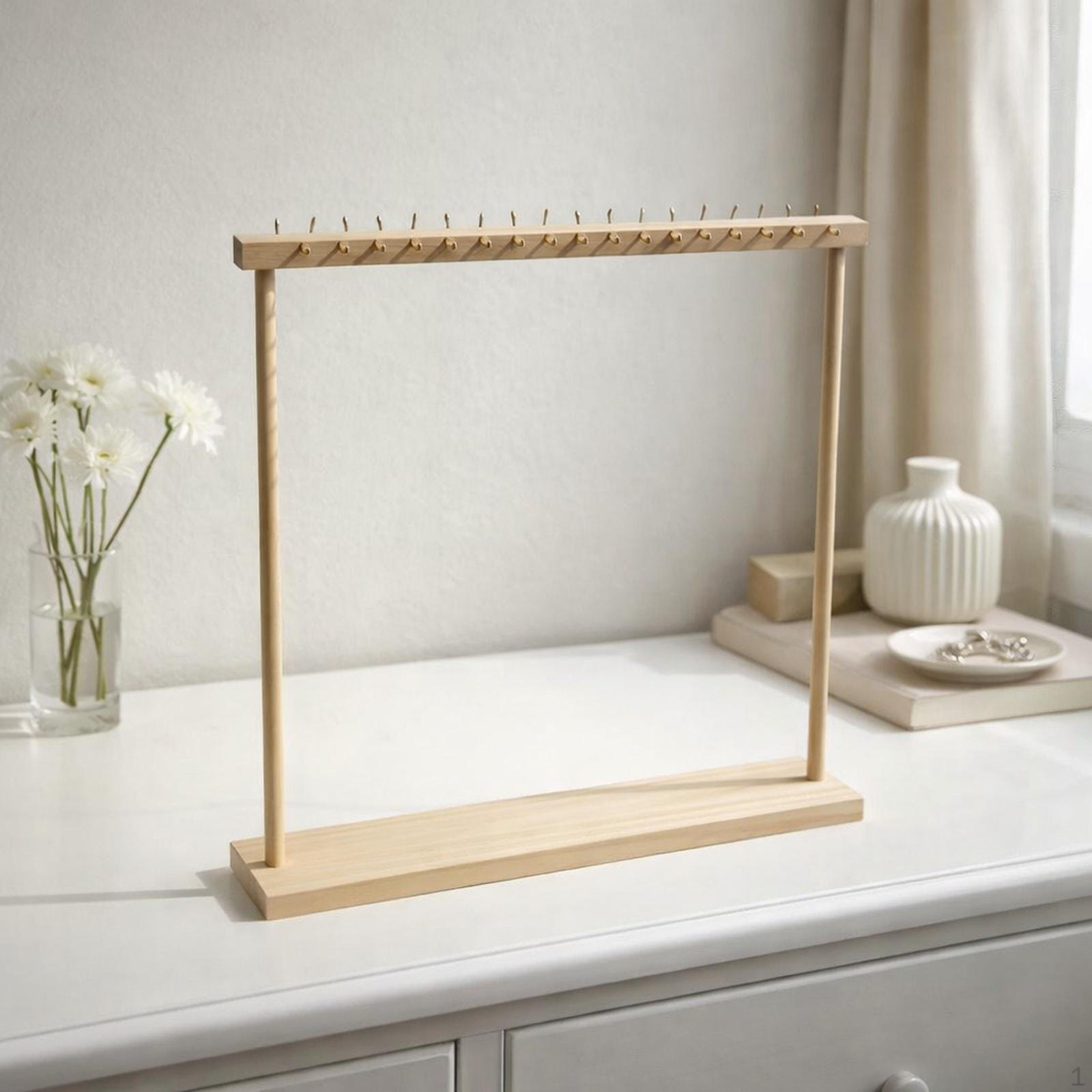 

DIY Wooden Hanging Organizer for Necklaces And Bracelets, Jewelry, Watches, Other Items, to wood color