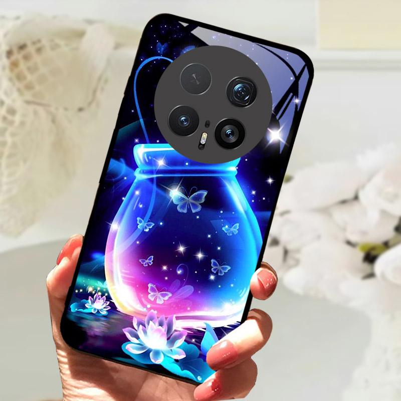 Case For Honor Magic 8 8Pro Luxury Fashion Tempered Glass Phone Back Cover For Honor Magic8 Funda Camera Protection Casing Funda