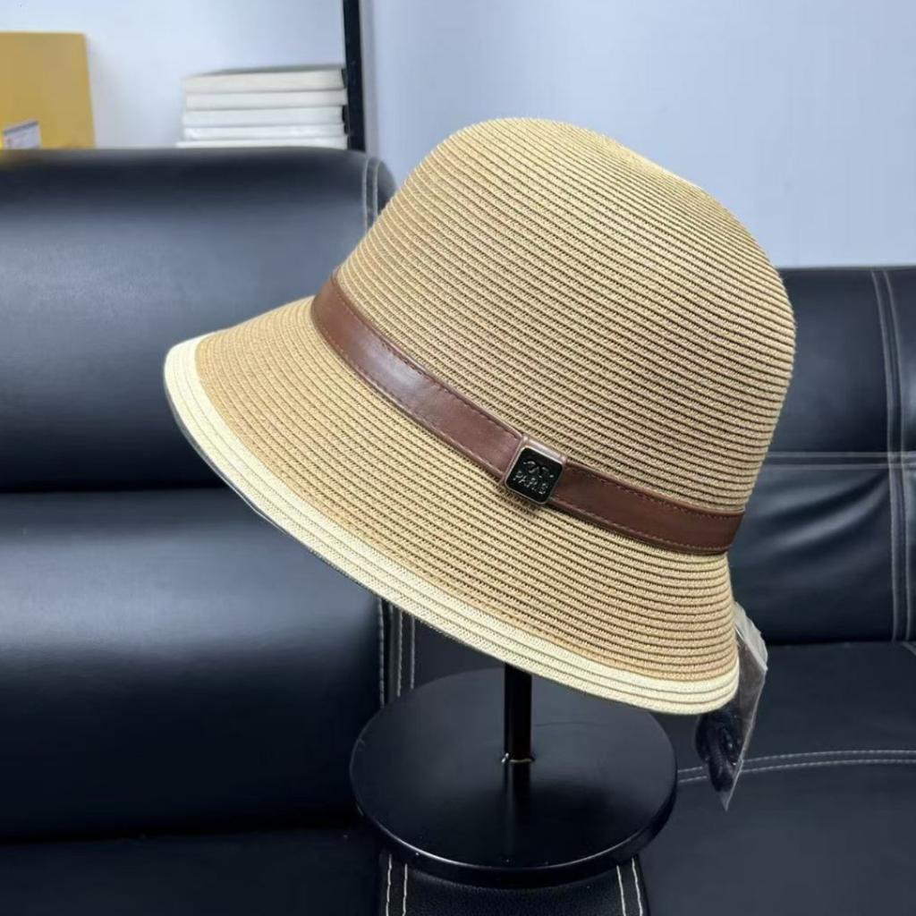 2026 simple spring and summer face small bucket hat female foldable sunshade sunscreen basin hat for traveling and vacation straw hat