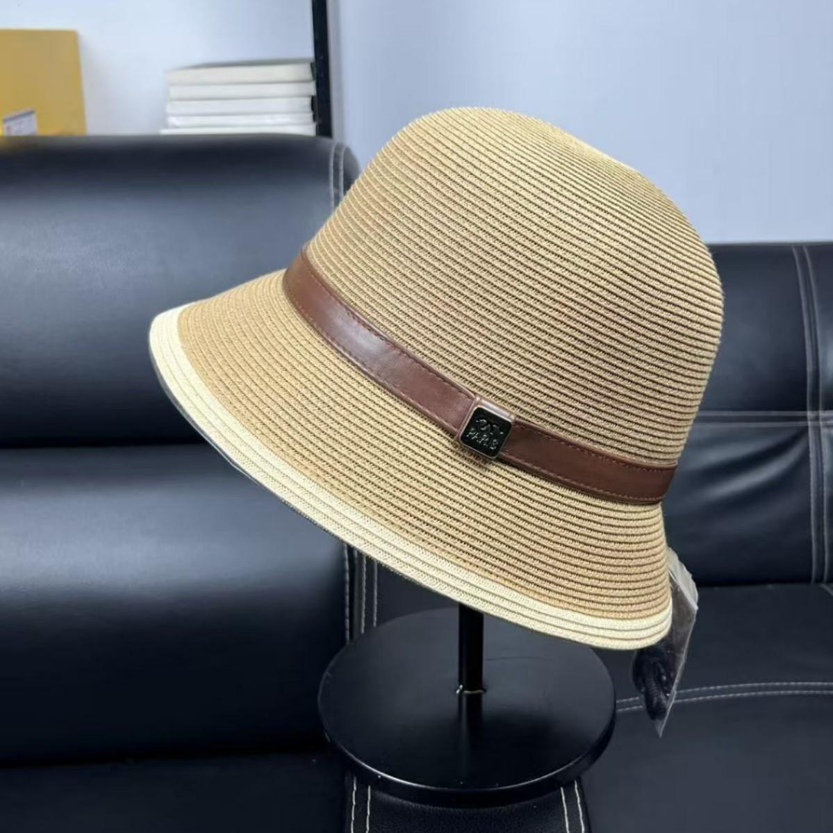 

2026 simple spring and summer face small bucket hat female foldable sunshade sunscreen basin hat for traveling and vacation straw hat M（55-58cm） хаки
