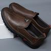 Arbete läderskor herr vår och höst läder andningsbara och bekväma, mjuka sulor halkfria plusstorlek medelålders och äldre