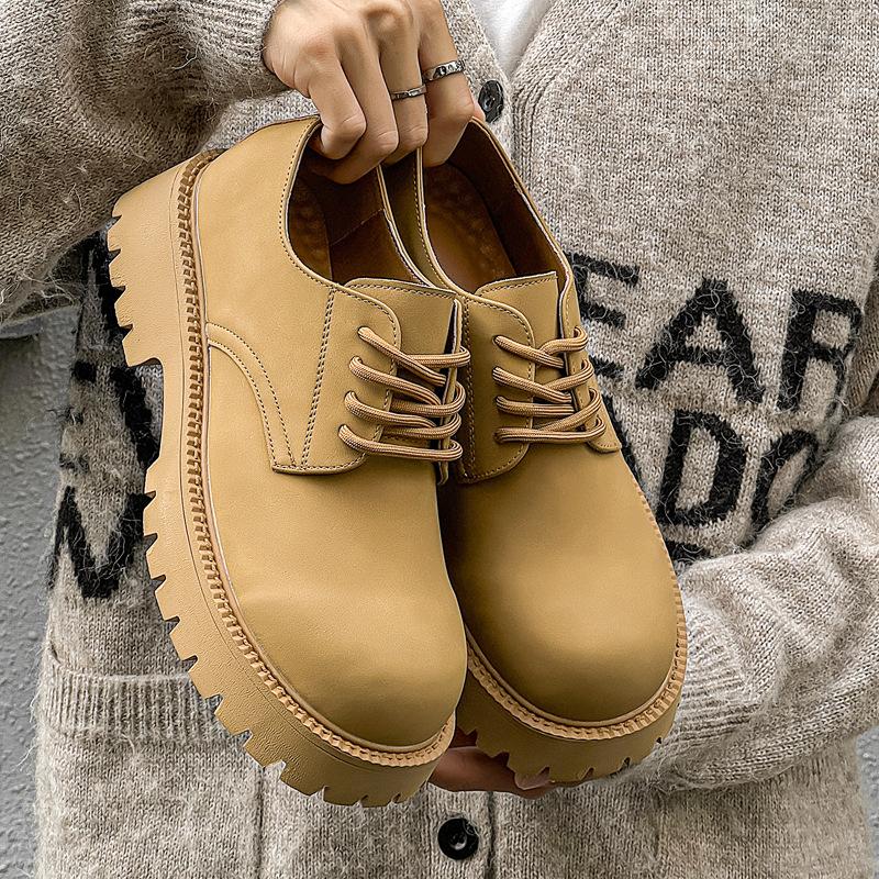 New British style platform fashion derby shoes New trendy men's high street casual leather shoes Trendy leather shoes 9265-J