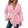 Women's Casual Knit Cardigan with Belted Waist Open Front Sweater for Everyday Wear