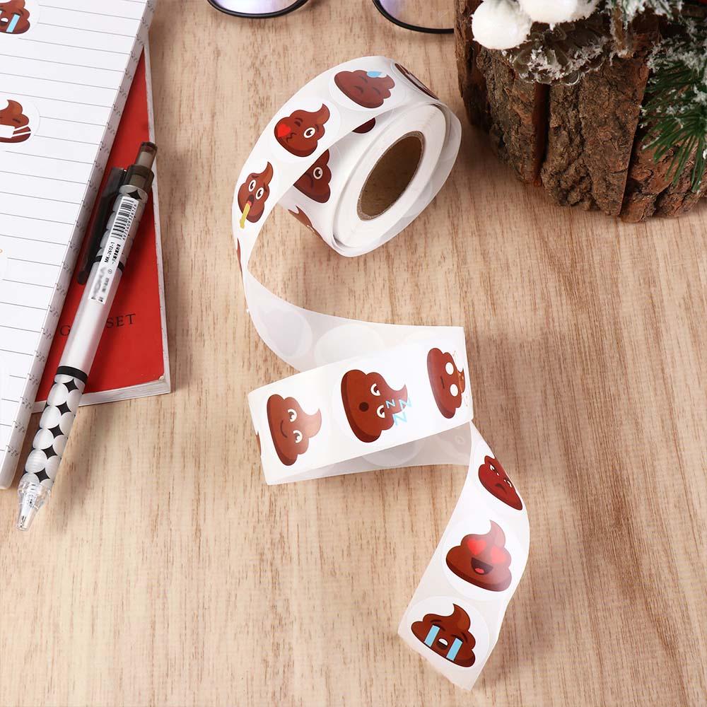500pcs Funny Poop Emoticons Sticker Self-adhesive Reward Sticker Stationery Sticker  Home Decor