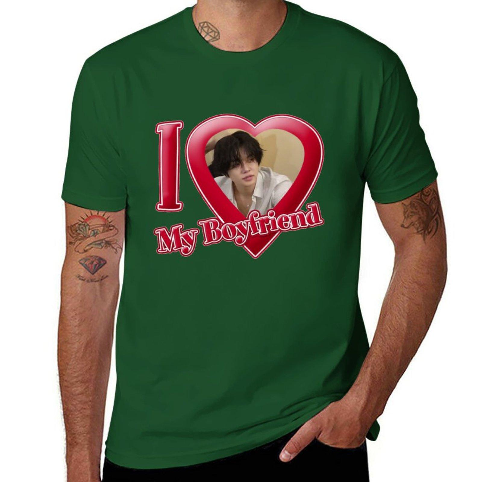 

New Yeonjun TXT I love my boyfriend TShirt korean fashion cute tops plus size tops Tshirt men 4XL