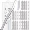 Dermaplaning Tool for Face Exfoliation, with 20 Replaceable Blades (Silver)