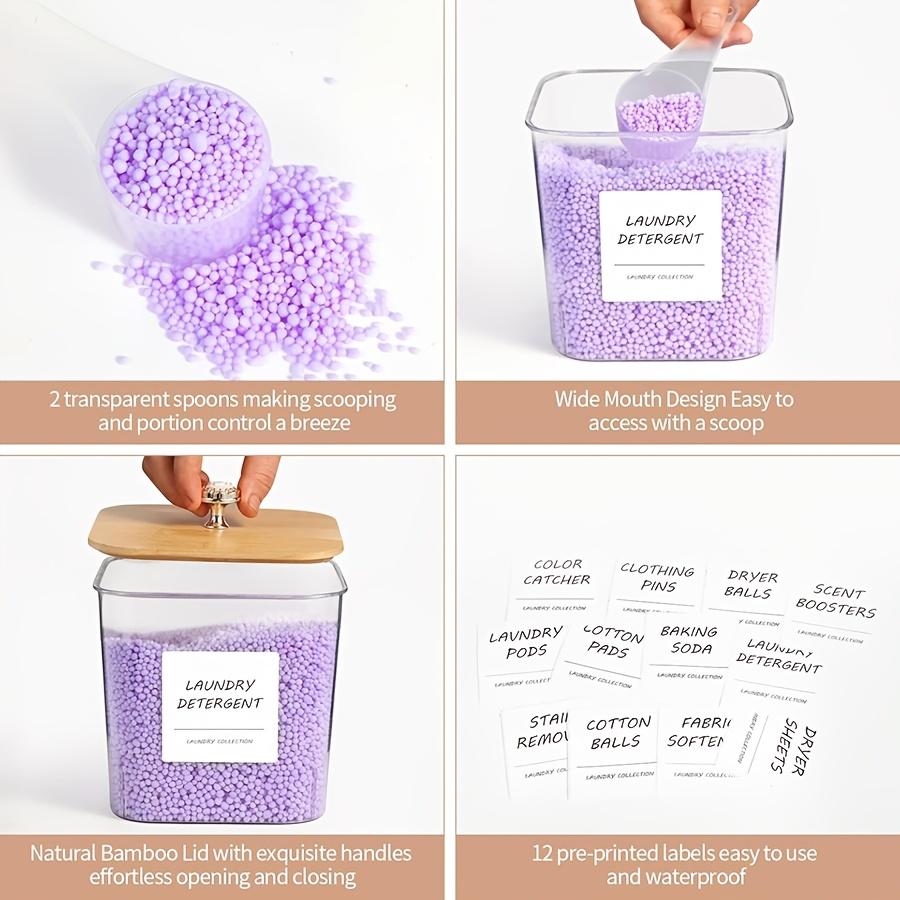 3/4er Pack Aufbewahrungsbehälter zur Organisation der Waschküche, Kunststoff Klar Behälter für Waschmittelkapseln Trocknertuchhalter Gläser mit Deckeln