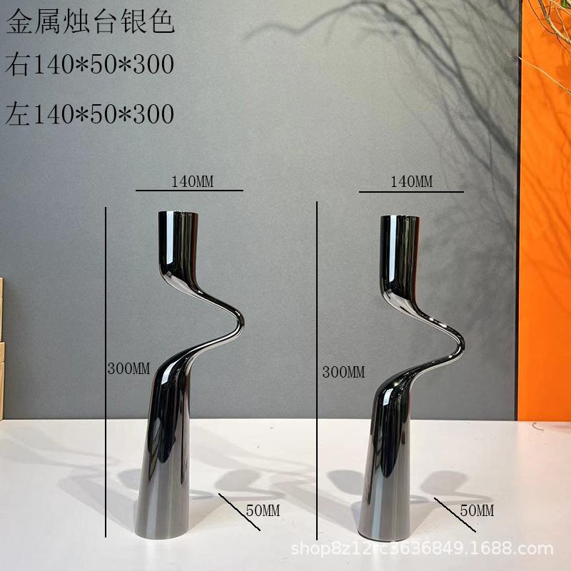 

Серебряный подсвечник Металлический канделябр Роскошные двухголовые подсвечники для центра стола Гостиная Домашнее украшение Идеи для подарков
