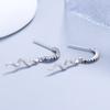 Sterling Silver Stud Earrings Personality Colorful Crystals Diamond Snake-Shaped Ear Drops Earrings Female Fashion Trend Ear Rings