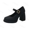 Fashion Elegant Shallow Mouth Casual High Heels Single Shoes for Women's 2025 Spring New Style Comfortable Fashion Buckle Designed Pumps