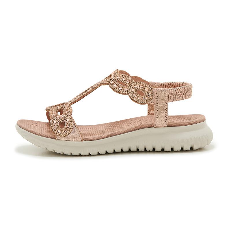 Fashion Plus Size 35-42 Shoes for Women Summer Elegant Women Platform Wedges Comfortable Rhinestone Sandalias De Mujer Beach Shoes
