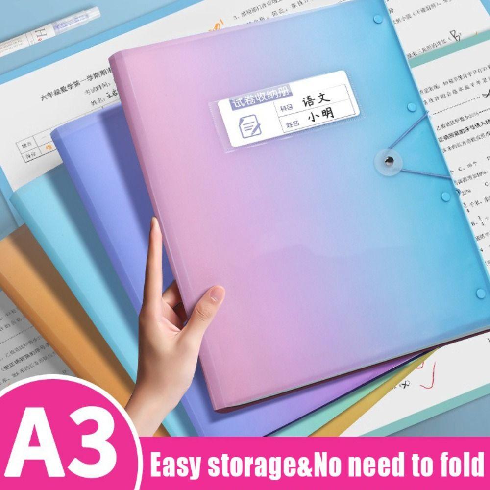 30/40/60 Pages A3 File Folder Transparent Insert Paper Storage Booklet School Office