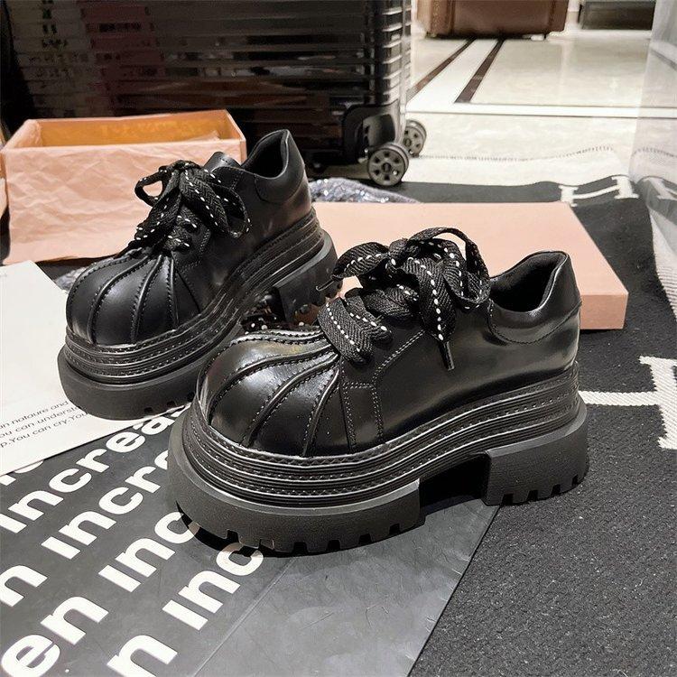 Europäische Shell-Head-Schnürung, farblich passend, großer Kopf, Mango-Kopf, JK kleine Lederschuhe, Slipper, Einzelschuhe, kleine Damen-Board-Schuhe