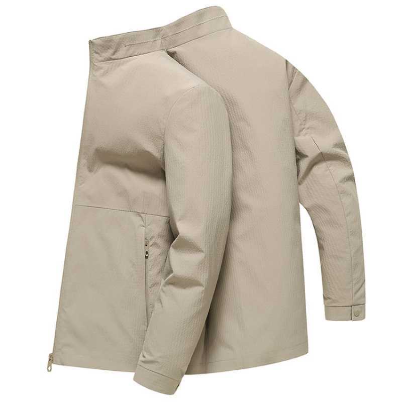 Middle-Aged & Young Comfortable Lapel Collar Business Casual Jacket Coat M хаки