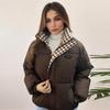Zimowa moda ciepła puchowa bawełniana kurtka plus size luźny zamek długi rękaw puchowe parki płaszcze