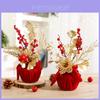 Plastic Desktop Decor With Floral Arrangement For Christmas Home Decoration