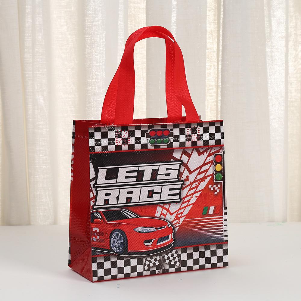 

Race Car Themed Reusable Non Woven Tote Bags, 12/30pcs, Perfect for Kids’ Birthday Parties and Fun Events, Packing candy 30pcs&22x11x23cm