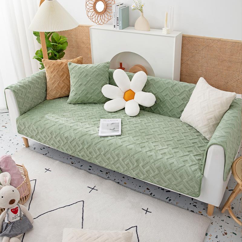 Winter Thickened Cotton Padded Plush Sofa Cushion Anti-Slip Cover Cloth Four Seasons Universal All-Inclusive Sofa Cover