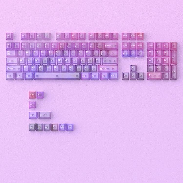 115 Key Full Set Clear PC Keycaps With Coating Dye-sublimation Keycap Enhances Durability And Light Diffusions