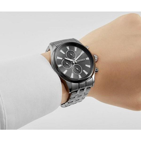 Relógio masculino multifunções de metal Geiger, relógios populares coreanos